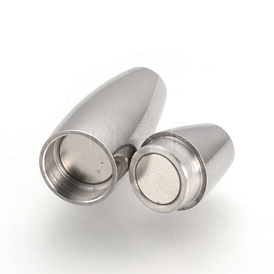304 Stainless Steel Magnetic Clasps with Glue-in Ends STAS-Q211-29A-1