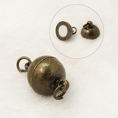 Brass Magnetic Clasps with Loops KK-MC021-AB-NF-1