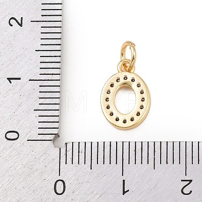 Brass Micro Pave Clear Cubic Zirconia Charms KK-G544-04G-10-1
