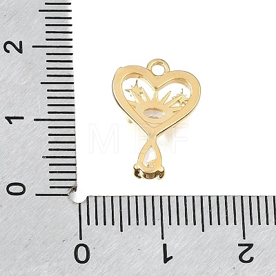 Brass Micro Pave Clear Cubic Pendants CU-CBA1682-06C-G-1