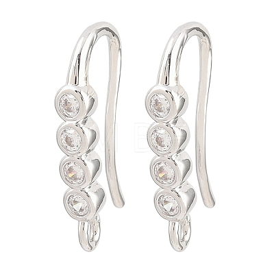 Brass Rhinestone Earring Hooks KK-C261-01B-P-1