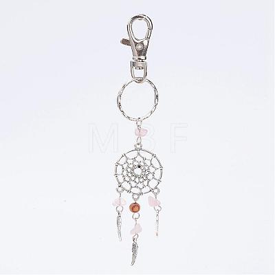 Woven Net/Web with Feather Alloy Keychain KEYC-JKC00113-1