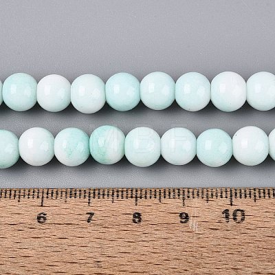 Opaque Ombre Effect Dyed Glass Beads Strands GLAA-Q106-04A-07-1