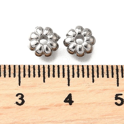 304 Stainless Steel Corrugated Beads STAS-V009-12B-P-1