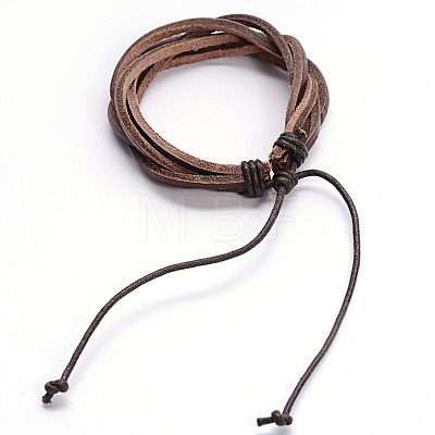 Adjustable Twine Style Leather Cord Bracelets BJEW-F173-09B-1