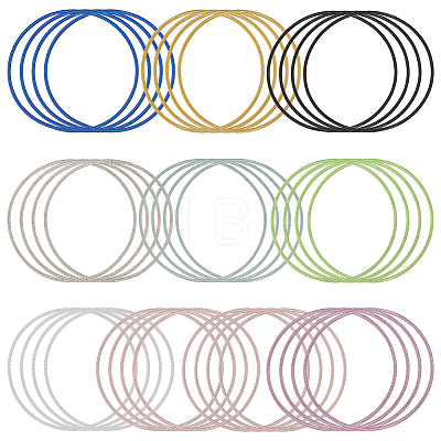 40Pcs 10 Colors Steel Wire Round Snake Chain Bracelets Set BJEW-BC0001-04-1