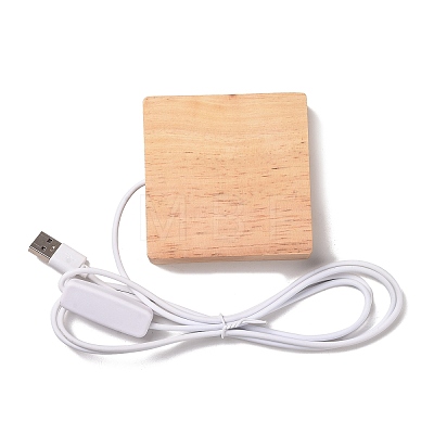 Square Solid Wood Base for Crystal Stones JX333B-1