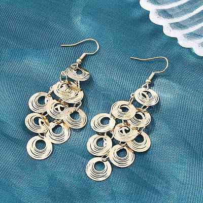 Brass Dangle Earrings EJEW-B157-02D-G-1