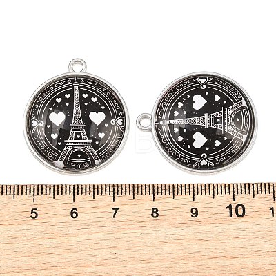 Printed Alloy Glass Pendants GL-CBA2376-01P-A-1
