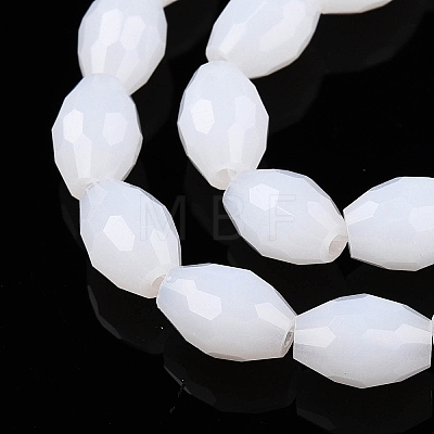 Opaque Solid Color Imitation Jade Glass Beads Strands EGLA-A037-P6x8mm-D01-1