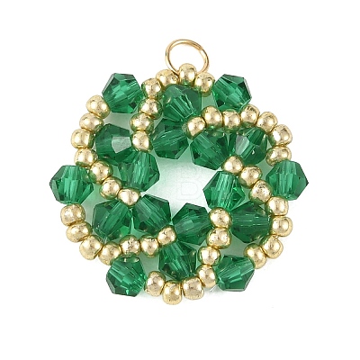 Imitate Austrian Crystal Bicone Glass Beaded Pendants PALLOY-MZ01394-01-1