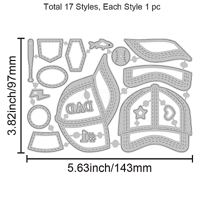 Carbon Steel Cutting Dies Stencils DIY-WH0309-1914-1