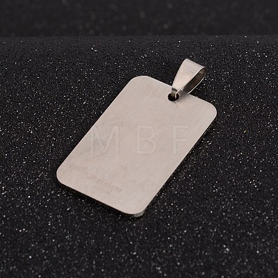 Rectangle 201 Stainless Steel Tag Pendants X-STAS-I032-120-1