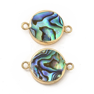 Natural Paua Shell Connector Charms PEAR-P004-58KCG-1