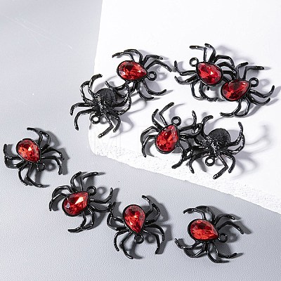 Halloween Alloy Rhinestone Pendants PW-WG39EB4-01-1