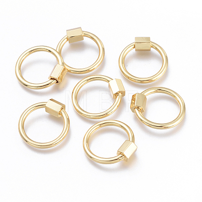Brass Screw Carabiner Lock Charms X-KK-I673-09G-1