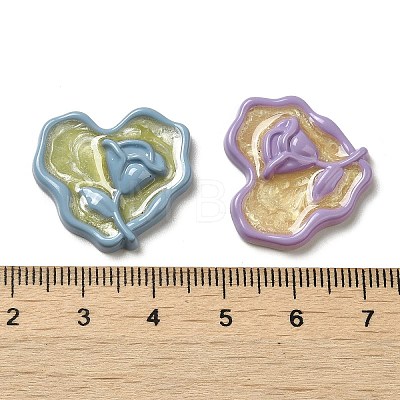 Valentine's Day Opaque Resin Cabochons RESI-F050-01-1