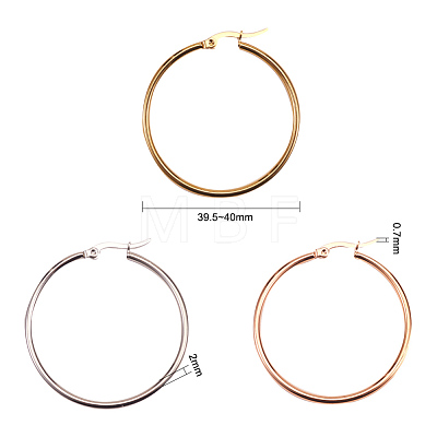 304 Stainless Steel Hoop Earrings EJEW-YW0001-01E-1