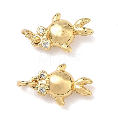 Brass Micro Pave Cubic Zirconia Charms KK-A291-12E-G-1