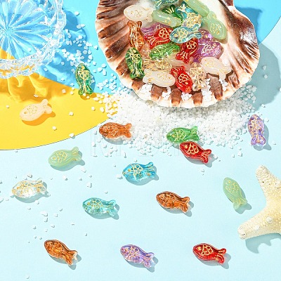 40Pcs 8 Styles Glass Beads GLAA-YW0005-84-1