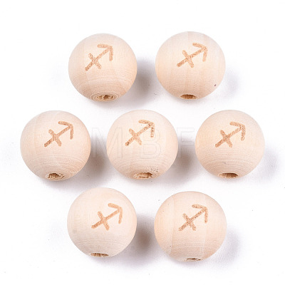 Unfinished Natural Wood European Beads WOOD-S045-142A-1