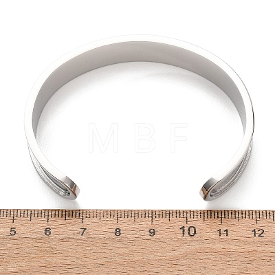 304 Stainless Steel Grooved Bangle Base SA-CBACA70-03P-1
