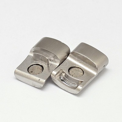 304 Stainless Steel Magnetic Clasps with Glue-in Ends STAS-D070-06-1