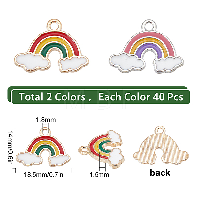 80Pcs 2 Colors Alloy Enamel Pendants FIND-SC0002-95-1