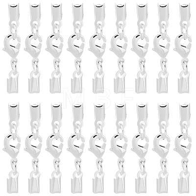 24Pcs Brass Clip Ends With Lobster Claw Clasps KK-CL0001-04-1