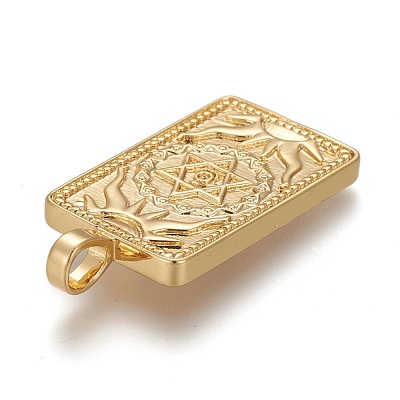 Brass Micro Pave Clear Cubic Zirconia Pendants ZIRC-Z004-01U-1