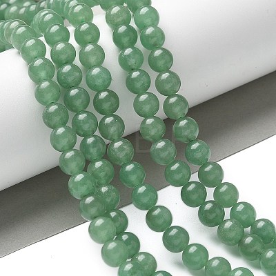 Natural Green Aventurine Round Beads Strands G-S150-8mm-1-1