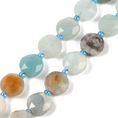 Natural Flower Amazonite Beads Strands G-C116-A38-01-1