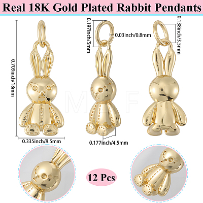 12Pcs Brass Pendants KK-BBC0019-16-1