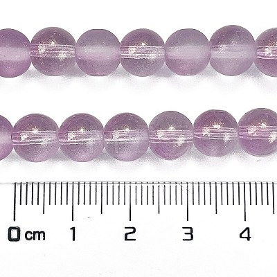 Frosted Transparent Glass Bead Strands X1-GLAA-P065-8mm-07-1