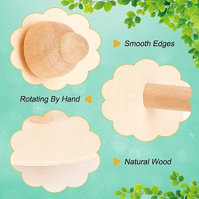 Wooden Spinning Tops WOOD-WH0027-66-1