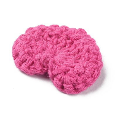 Heart Handmade Crochet Cotton Ornament Accessories AJEW-WH0326-52N-1