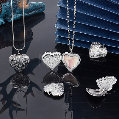 Unicraftale 10Pcs 304 Stainless Steel Locket Pendants STAS-UN0026-26-1