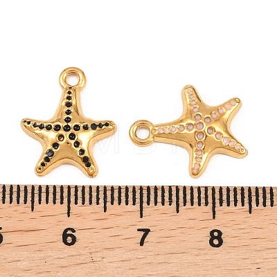 304 Stainless Steel Enamel Pendants STAS-A135-09G-1