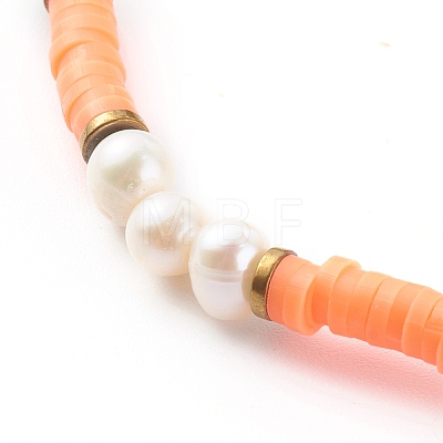Polymer Clay Heishi Beaded Stretch Bracelets Sets BJEW-JB06145-1