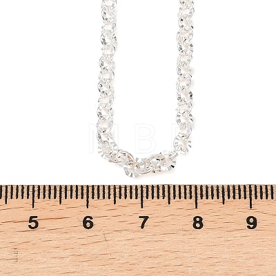 4MM Brass Textured Rolo Chain Necklaces for Men Women NJEW-L012-05S-1