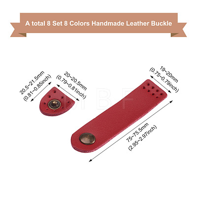 Givenny-EU 8 Set 8 Colors Handmade DIY Leather Buckle FIND-GN0001-30-1