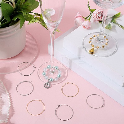 SUNNYCLUE 120Pcs 2 Style 316 Surgical Stainless Steel Wine Glass Charms Rings STAS-SC0007-23-1