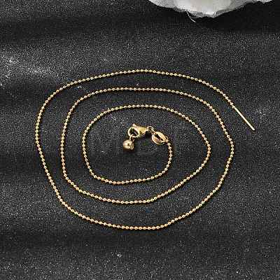 1.2MM Unisex 304 Stainless Steel Ball Chain Necklaces NJEW-P356-14G-1