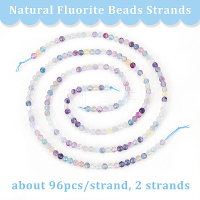 Olycraft 2 Strands Natural Fluorite Beads Strands G-OC0004-38-1