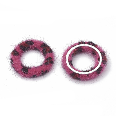 Faux Mink Fur Covered Linking Rings X-WOVE-N009-08F-1