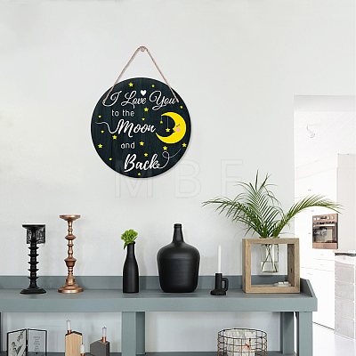 Wooden Hanging Plate HJEW-WH0027-004-1