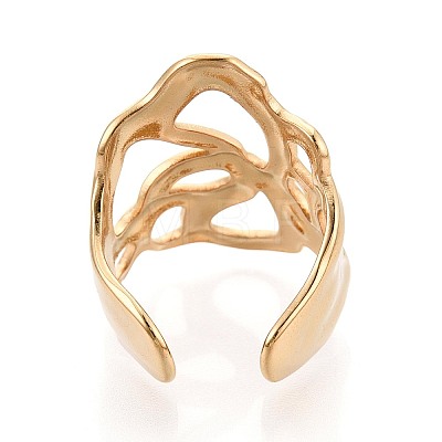 Ion Plating(IP) 304 Stainless Steel Cuff Open Rings for Women RJEW-N052-19G-1