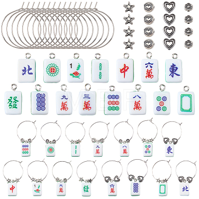 110Pcs 2 Styles Resin Pendants RESI-BM0001-16-1
