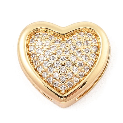 Brass Micro Pave Cubic Zirconia Slide Charms ZIRC-I068-02G-A-1