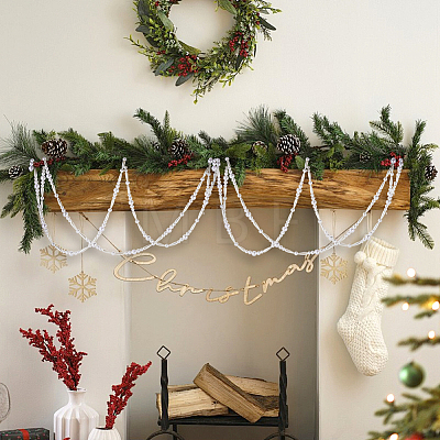 ABS Plastic Imitation Pearl Hanging Ornaments HJEW-PH02533-1